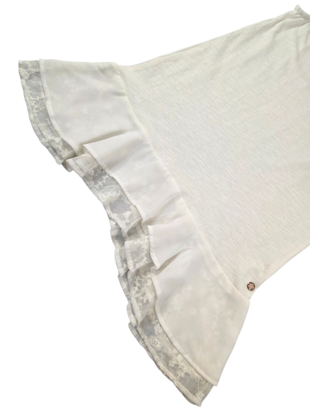 Matilda Jane 435 Ivory Ruffle Lace Hem Tank Top Boho Coastal Vacation Girls 14 - Picture 3 of 6